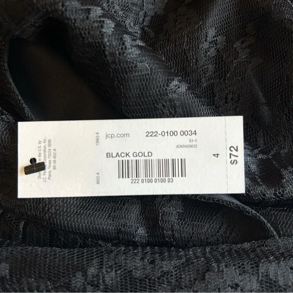 NWT Worthington Black and Gold Lace Dress Size 4 - Picture 9 of 9